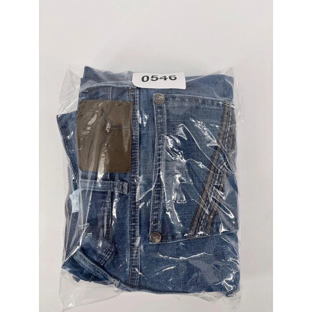 Wrangler 20X Style 42 Vintage Boot Jeans Mens 34x36 Blue Denim Western Cut